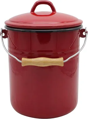 Produktbild von KARL KRÜGER odpadkový kôš so smaltovaným vekom 10l červený