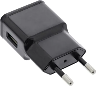 Produktbild von InLine USB Ladegerät Single, Netzteil, 100-240V zu 5V/1,2A, schwarz, Drinnen, AC, 5 V, Schwarz