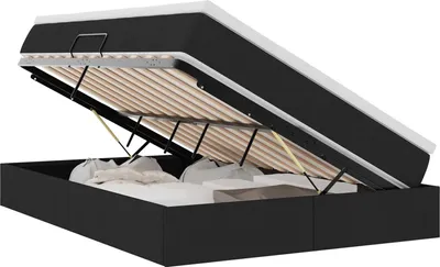Obrázok produktu pre Postel s úložným prostorem a matrací Čierna 140 x 200 cm