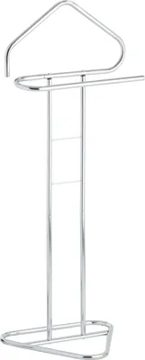 Produktbild von Herrendiener CAMILO, praktischer Stummer Damen Diener mit Hosenbügel, schöner Kleiderbutler mit Sackohalter, moderner Kleiderständer hochwertig verchromt