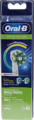 Obrázek produktu pro Oral-B CrossAction 80338444 Elektrická hlavice zubního kartáčku 3 kusy Bílá
