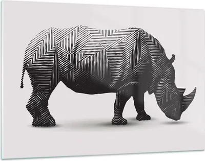 Produktbild von Bilder auf glas - Nashorn Tier Afrika Safari - 120x80cm - Glasbilder - Wandbilder - Kunstdruck - zum Aufhängen bereit - Wanddekoration aus Glas - Glas Bilder - Wandbild auf Glas - GAA120x80-2935