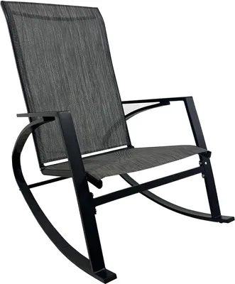 Immagine prodotto di Sedia a dondolo Rebecca Mobili Portakal 94x104x60 Acciaio Poliestere Grigio scuro Nero Moderno