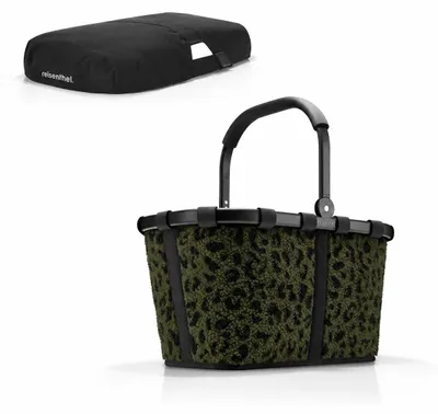 Produktbild von reisenthel Einkaufskorb Tasche Korb carrybag frame Teddy leo olive BK5055 + Cover schwarz BP7003
