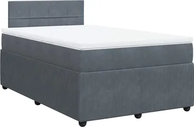 Produktbild von vidaXL Boxspringbett mit Matratze Dunkelgrau 120x190 cm Samt