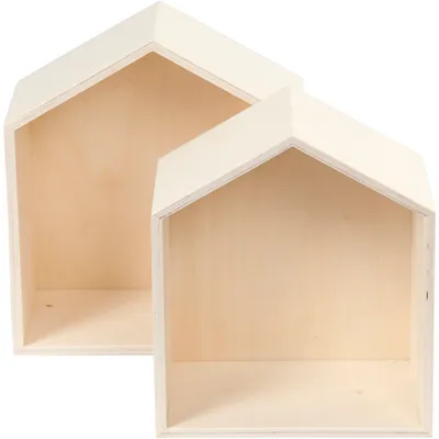 Produktbild von Creativ Company Schaukästen, Häuser, H: 22,5+25 cm, T: 12,5 cm, B: 19,5+22,5 cm, 2 Stück 1 Set