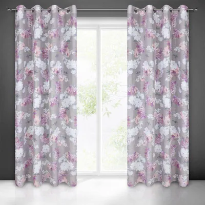 Produktbild von Vorhang SHERRY  silber rosa 140x250 cm  Ösen Ösenvorhang