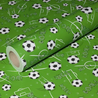 Produktbild von 50m x 0,75m JUNOPAX® Geschenkpapier Fußball