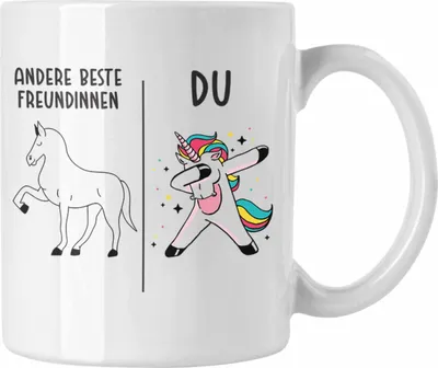 Produktbild von Trendation - Beste Freundin Tasse Mädchen Geschenke Geburtstag Tassen mit Sprüchen (Weiß)