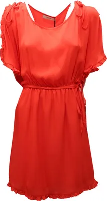 Produktbild von 7460AE abito donna TWIN-SET orange voile dress woman