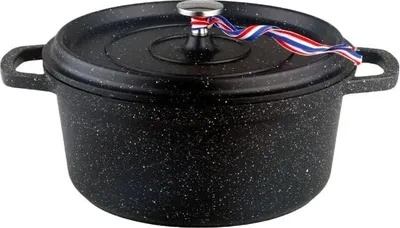 Produktbild von Kamberg – 0008193 – Schmortopf 16 cm Durchmesser, rund, schwarz – Aluminiumguss