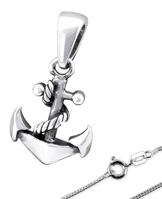 Produktbild von Kette Silber Anker Anhänger mit Halskette