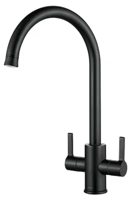Küchenarmatur 2 Funktionen, 360° drehbar, Schwarz