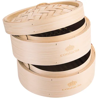 Produktbild von Dampfgarkorb, Dampfkorb, doppelt, Ø20 cm, 15 cm Höhe, Bambus