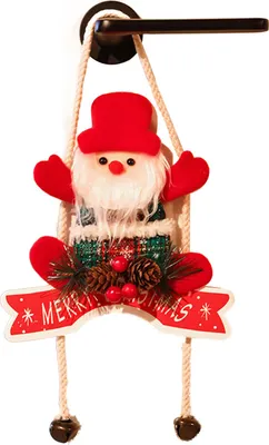 Produktbild von Weihnachtsdekoration zum Aufhängen, 3D-Türknauf, Weihnachtsmann, Schneemann, Elch, Bär, Weihnachtsmann, Wandkunst, Schild für Wohnzimmer, Schlafzimmer, Innendekoration