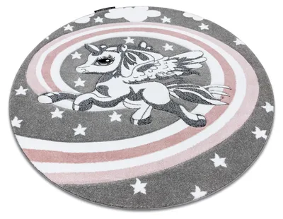 Imagen del producto de Alfombra PETIT PONY poni círculo gris circulo 140 cm