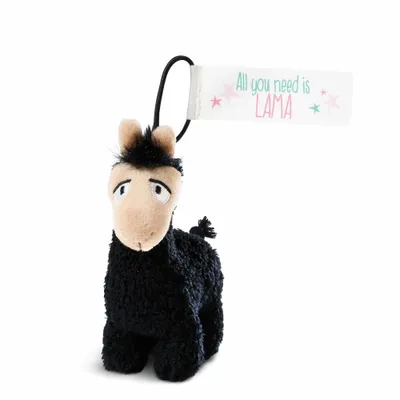 Produktbild von NICI - Plüschanhänger - Lama Lorenzo (schwarz, 12cm) Kuscheltier Stofftier Plüschfigur Anhänger