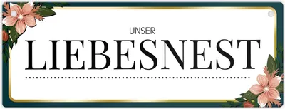 Produktbild von Unser Liebesnest Metallschild XL mit Blumen Motiv
