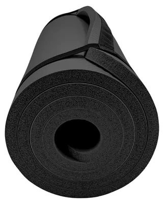 Image de Tapis de yoga et de fitness extra-épais (1,5 cm), antidérapant, 180 x 60 cm | Tapis de Pilates, d'entraînement, de sport et de sol | Rembourré, pour le yoga, le fitness et la gym à domicile, couleur : noir