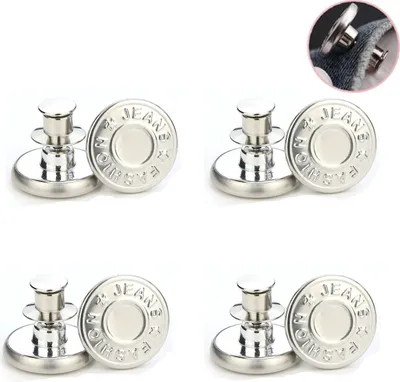 Produktbild von 4 Stück Hosenbund Enger Machen, 17mm Knöpfe Hosen Enger Machen,, DIY Jeansknopf, Hosen Enger Machen, zum Reduzieren der Hosengröße