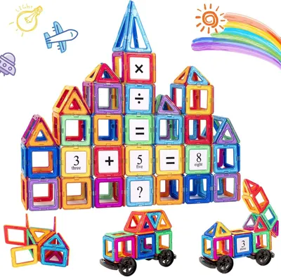 Produktbild von Montessori magnetische Bausteine 74 Stücke, Lernspielzeug für Kinder, ABS