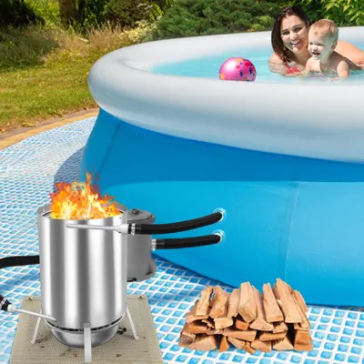Produktbild von YZNAHRE Poolheizung Holz Feuertonne Poolheizung mit Feuer Edelstahl Brennholz Tonne mit Feuermatte & Aschelagerbecken für Schwimmbäder
