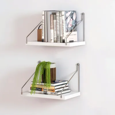 Image de 2 étagères en bois pour la décoration murale
