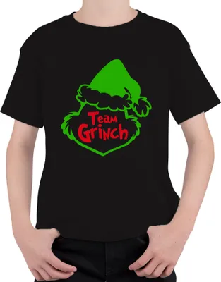 Produktbild von Team Grinch Weihnachtsoutfit Anti-Weihnachten - Weihnachten Christmas Xmas Uni Kinder T-Shirt, Schwarz, 140