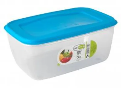Image de GIO STYLE : Boîte hermétique rectangulaire, capacité de 3 litres, couvercle bleu