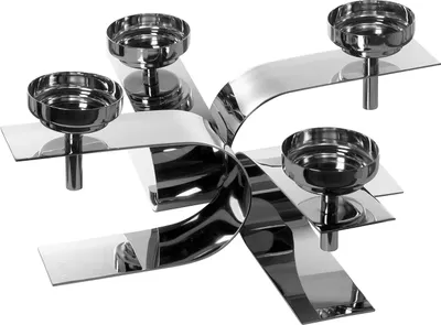 Produktbild von PASSIONA  Maxi-Teelichhalter - H.16,5cm x B.42cm - silber - Edelstahl
