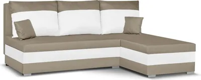 Produktbild von Ecksofa mit Schlaffunktion GUSTAV - Hellbraun/Weiß