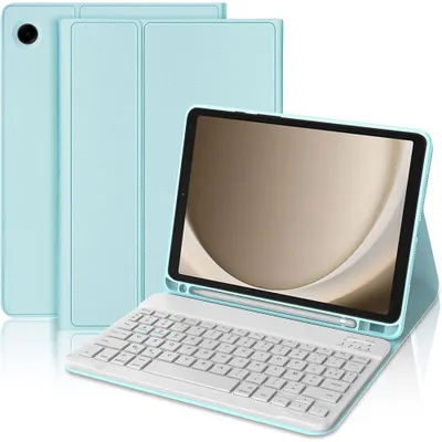 Image de Coque Clavier pour Samsung Galaxy Tab A9 Plus / A11 Plus, CuirPolyuréthaneNoir avec Clavier Magnétique Bluetooth