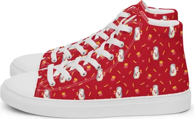 Produktbild von Mr. & Mrs. Panda Sneaker Damen Pinguin Pommes Größe 36 - Gelb - Geschenk, Turnschuhe, Valentinstag, Freund, Halbschuhe, Liebesbeweis, Stoffsneaker, für Frauen, Freundin