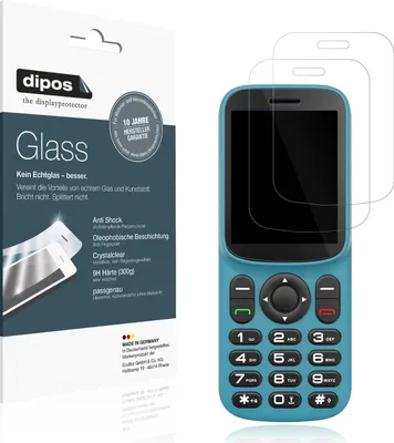 Immagine prodotto di 2x Pellicola Protettiva per T185 4G Handy Protezione Vetro Flessibile 9H dipos