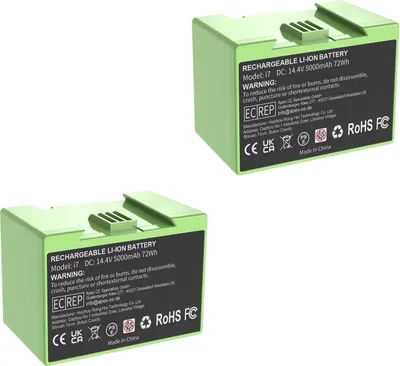 Produktbild von Saugroboter Akku - Ersatzakku - Li-Ion - ≥3500 mAh - 2er Pack - Kompatibel mit i7/i3/i4/e5/e6 - Grau
