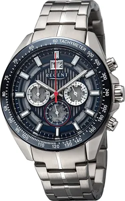 Produktbild von Regent Metall Herren Uhr Armbanduhr Quarz silber Metallarmband D2URBA830