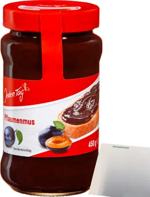 Produktbild von Jeden Tag Konfitüre Extra Pflaumenmus (450g) + usy Block