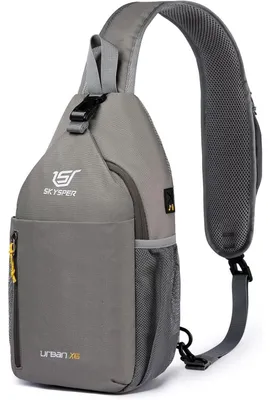 Produktbild von Schultertasche Brusttasche Leichte Sling Bag Klein Wasserfest Crossbody Umhängetasche Khakigrau