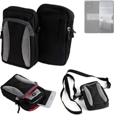 Produktbild von K-S-Trade Holster Schutz Hülle kompatibel mit Asus Zenfone 11 Ultra Handy Hülle Gürteltasche Umhängetasche mit Zusatzfach schwarz