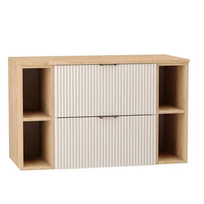 A product shot of a bathroom vanity.