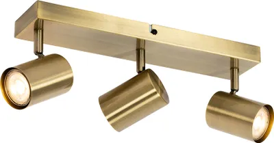 Produktbild von QAZQA - Moderne Deckenleuchte I Deckenlampe I Lampe I Leuchte Bronze 3-flammig Spotbalken-flammig verstellbar rechteckig - Jeana I Wohnzimmer I Schlafzimmer - Stahl Rechteckig - LED geeignet GU10