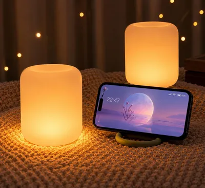 Produktbild von 2er LED Campinglampe,USB-Aufladung Nachtlicht,flexible Outdoorlampe zum Aufhängen,Hinstellen und Montieren,dimmbare Handyhalter Campingleuchte,Grün