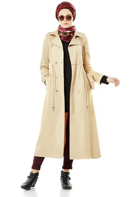Obrázok produktu pre Dámsky kabát trenčkotová bunda camel brown 44 dlhý kabát V-670