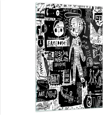 Produktbild von Bilder auf glas - Einteilig - Graffiti modern - 80x120cm - Glasbilder - Wandbilder - Bilder - zum Aufhängen bereit - Wanddekoration aus Glas - Glas Bilder - Wandbild auf Glas - GPA80x120-3587