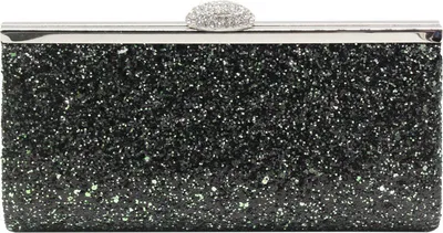 Image de Noir Argent Femme Embrayage Scintillant Elégant Sac de Soirée Brillant Sac à Main Enveloppe Strass Sac d'Avant-bras avec Chaîne pour Mariage Mariage Prom Party, 23cm x 12cm x 4cm