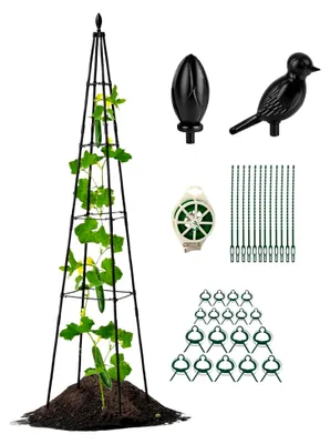 Produktbild von Gitter-Rankhilfe | Metall-Rankhilfe für Kletterpflanzen im Freien | A-Rahmen 160 cm höhenverstellbare Pflanzenstütze für Blumen