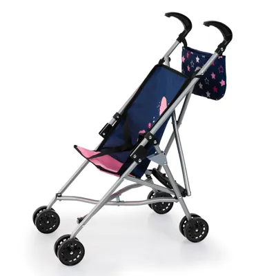 Produktbild von Bayer Design 30516AB Puppenbuggy mit Tasche, Doppelräder, faltbar, aus Metal, für Puppen bis 46 cm