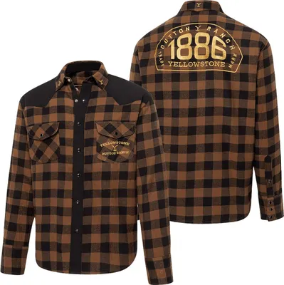 Produktbild von Stars & Stripes Herren Westernhemd YELLOWSTONE »1886« Braun Schwarz Kariert