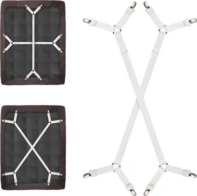 Produktbild von Bedecor, verstellbare Bettlakenspanner Betttuchspanner Lakenspanner bis280cm Weiß