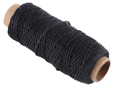 Gewachster Nähfaden für Leder, 150D, 1 mm breit, 50 m, schwarz